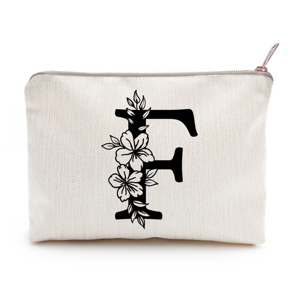 Monogram Toiletry Makeup Bag Personalized Travel Cosmetic Bag Floral Initial🐹